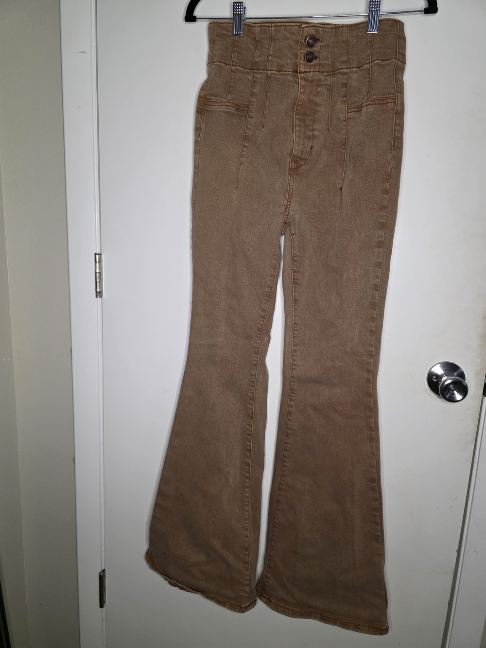 Free People We The Free Jayde Flare Jeans Brown-Size 28 Super High Rise